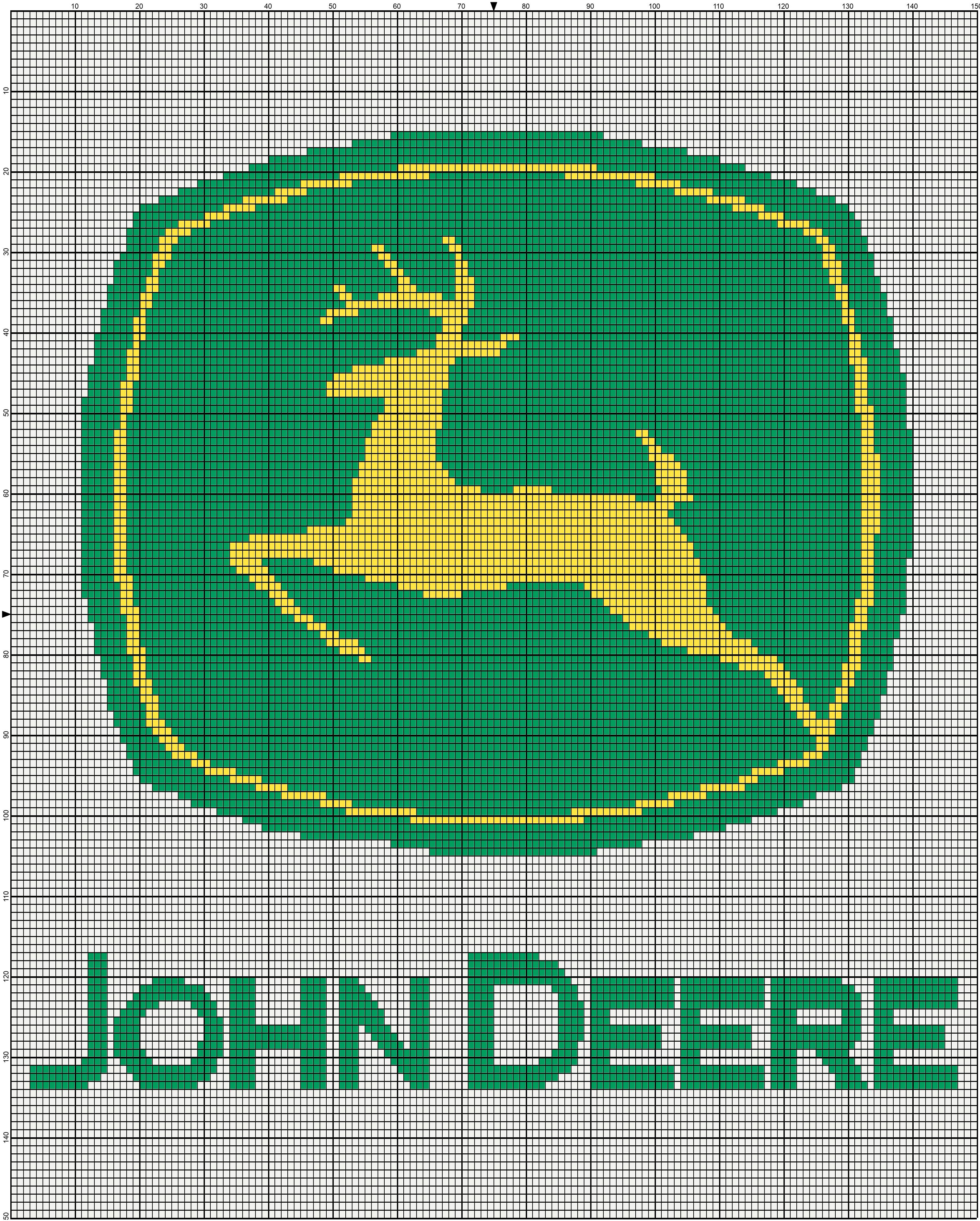 john deere tractor cross stitch graph