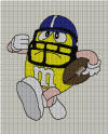 M & M football player