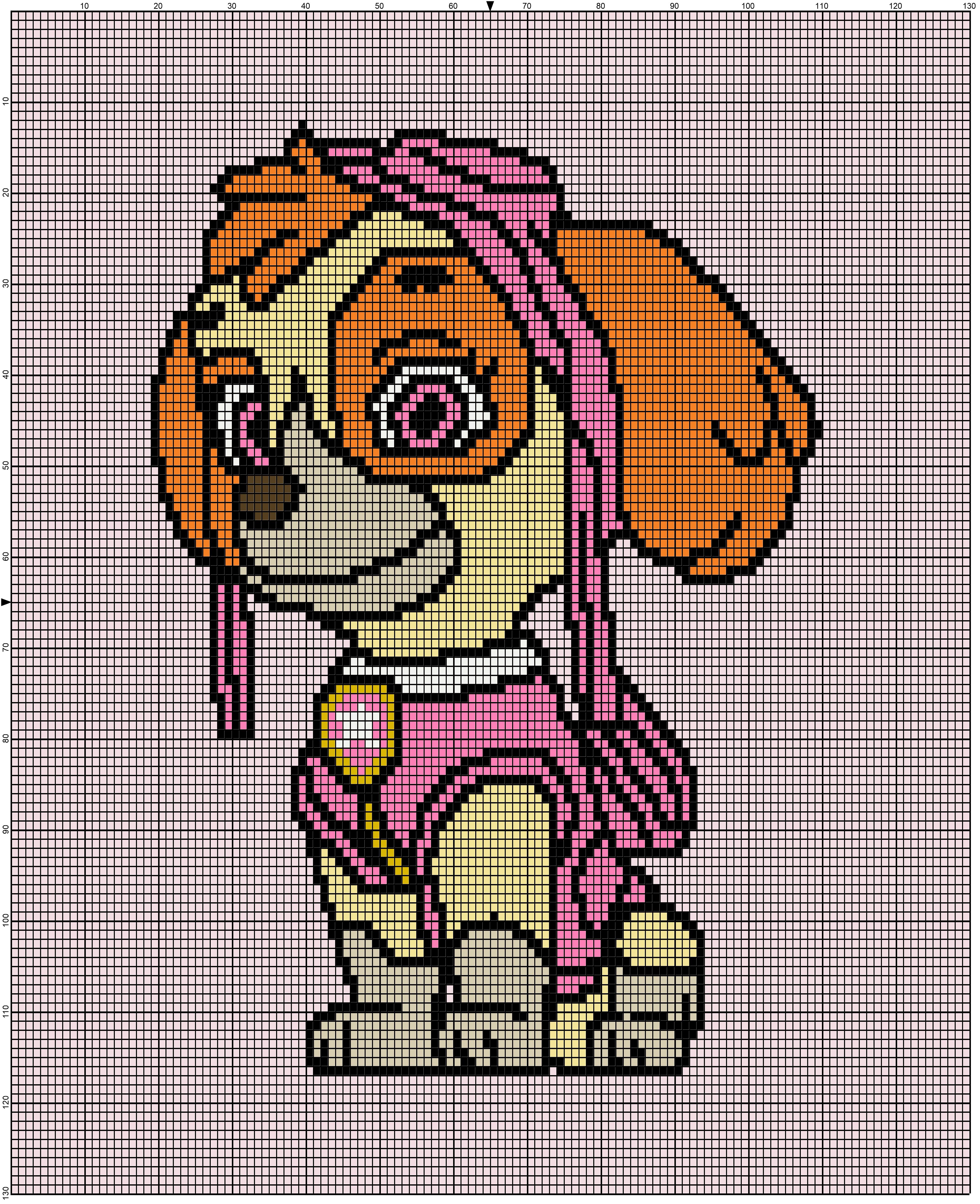 paw patrol chase and marshall cross stitch graph